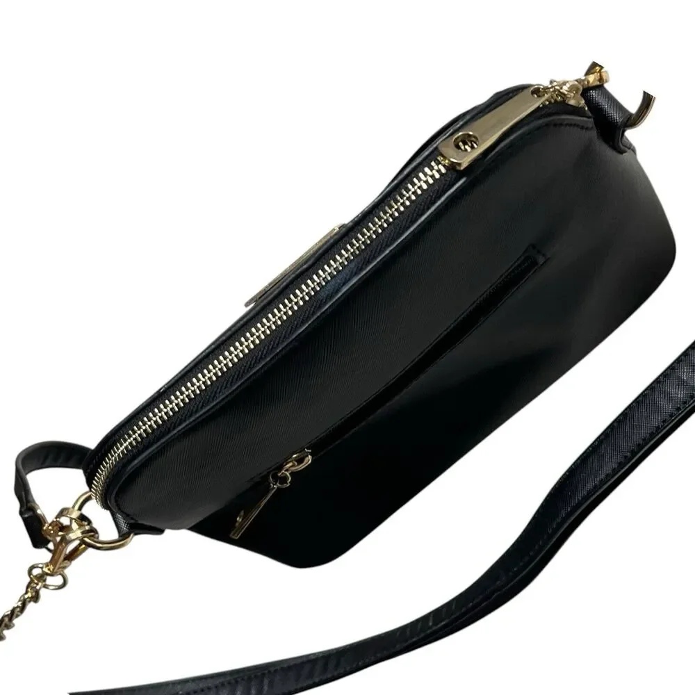Kate Spade Convertible Crossbody Bag Black Saffiano Leather Adjustable‎ Strap